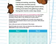 Writing an acrostic poem worksheet