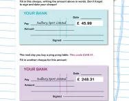 Writing numbers in words: writing cheques worksheet