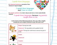 Writing simple, compound and complex sentences worksheet