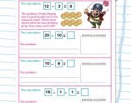 Writing subtraction word problems worksheet