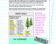Writing summaries of news reports
