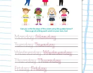 Writing the days of the week
