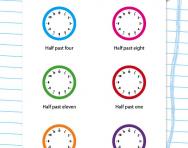 Writing the time to the half hour worksheet
