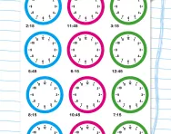 Writing time (quarter past and quarter to) worksheet
