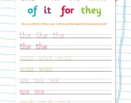 Handwriting high frequency words