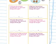 Y1 money maths worksheet