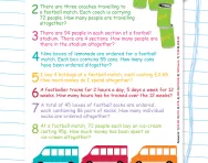 Y4 football multiplication word problems