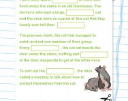 Year 2 Cloze test: the cat and the mice