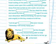 Year 2 Cloze test: the mouse and the lion
