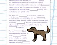 Year 3 Cloze test: the lean dog and the hungry wolf