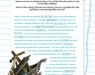 Year 5 Cloze test: the ship in the storm
