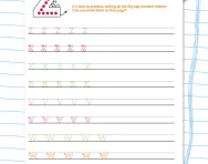Handwriting worksheet: zig-zag monster letters