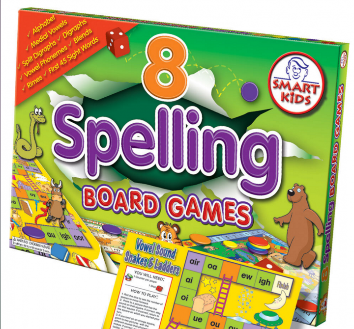 8 Spelling Board Games