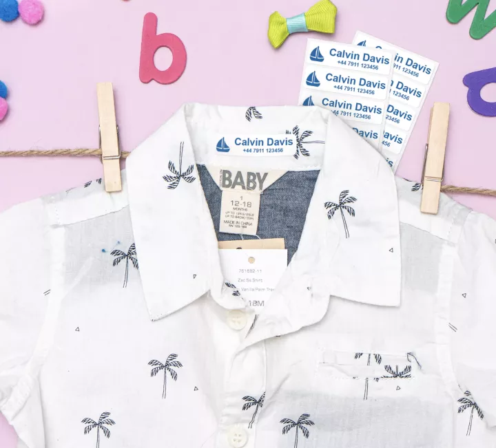 Iron-on clothing labels 