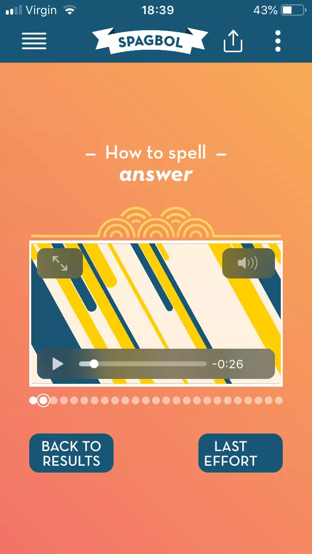 Sir Linkalot spelling app