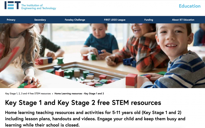 Home learning teaching resources for KS1 and KS2 from the Institution of Engineering and Technology