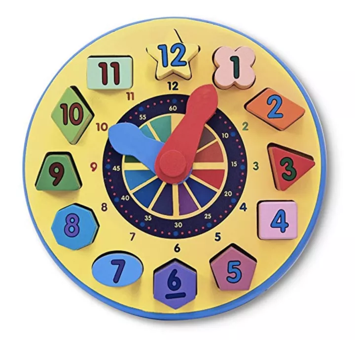Melissa & Doug Wooden Shape Sorting Clock