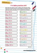 11 times table practice drill worksheet 11 times table practice drill worksheet