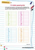 11 times table speed grids worksheet 11 times table speed grids worksheet