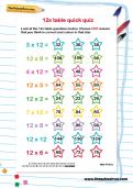 12 times table quick quiz worksheet 12 times table quick quiz worksheet