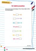 3 times table puzzles worksheet 3 times table puzzles worksheet