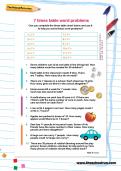 7 times table word problems worksheet 7 times table word problems worksheet
