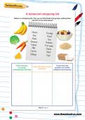 Balanced shopping list Y3 science worksheet Balanced shopping list Y3 science worksheet