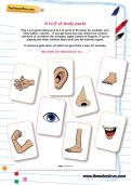 A to Z of body parts worksheet A to Z of body parts worksheet