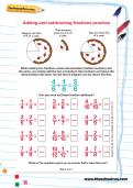 Adding and subtracting fractions practice worksheet Adding and subtracting fractions practice worksheet