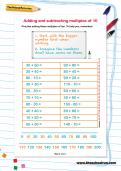Adding and subtracting multiples of 10 worksheet Adding and subtracting multiples of 10 worksheet