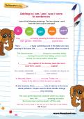 Adding is / am / are / was / were to sentences worksheet Adding is / am / are / was / were to sentences worksheet