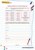 Adding suffixes to words ending -fer worksheet Adding suffixes to words ending -fer worksheet