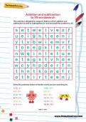 Addition and subtraction to 20 wordsearch Addition and subtraction to 20 wordsearch