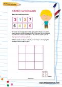 Addition number puzzle worksheet Addition number puzzle worksheet