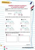 Addition using the counting on or number line method worksheet Addition using the counting on or number line method worksheet