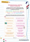 Adverbial phrases: matching halves of sentences worksheet Adverbial phrases: matching halves of sentences worksheet
