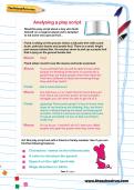 Analysing a play script worksheet Analysing a play script worksheet
