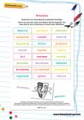Antonyms worksheet Antonyms worksheet
