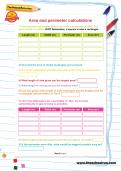 Area and perimeter calculations worksheet Area and perimeter calculations worksheet