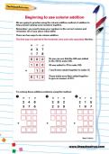 Beginning to use column addition worksheet Beginning to use column addition worksheet