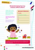 Brainstorming how my actions affect others worksheet Brainstorming how my actions affect others worksheet