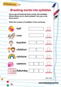 Breaking words into syllables worksheet Breaking words into syllables worksheet