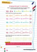 Bridging through 10: subtraction worksheet Bridging through 10: subtraction worksheet