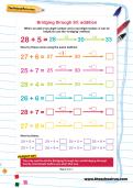 Bridging through 30: addition worksheet Bridging through 30: addition worksheet