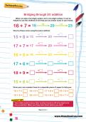 Bridging through 20: addition worksheet Bridging through 20: addition worksheet