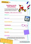 Building words with prefixes worksheet Building words with prefixes worksheet