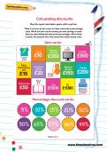 Calculating discounts worksheet Calculating discounts worksheet