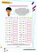 Calculating equivalent fractions worksheet Calculating equivalent fractions worksheet
