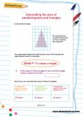 Calculating the area of parallelograms and triangles worksheet Calculating the area of parallelograms and triangles worksheet