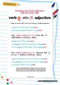 Changing verbs into adjectives with the suffix -able worksheet Changing verbs into adjectives with the suffix -able worksheet
